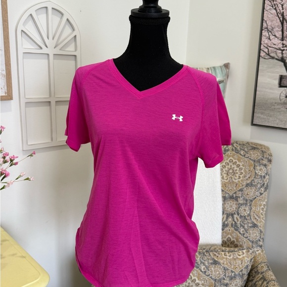 Under Armour Pink Fitted Short Sleeve Tee - Picture 1 of 5